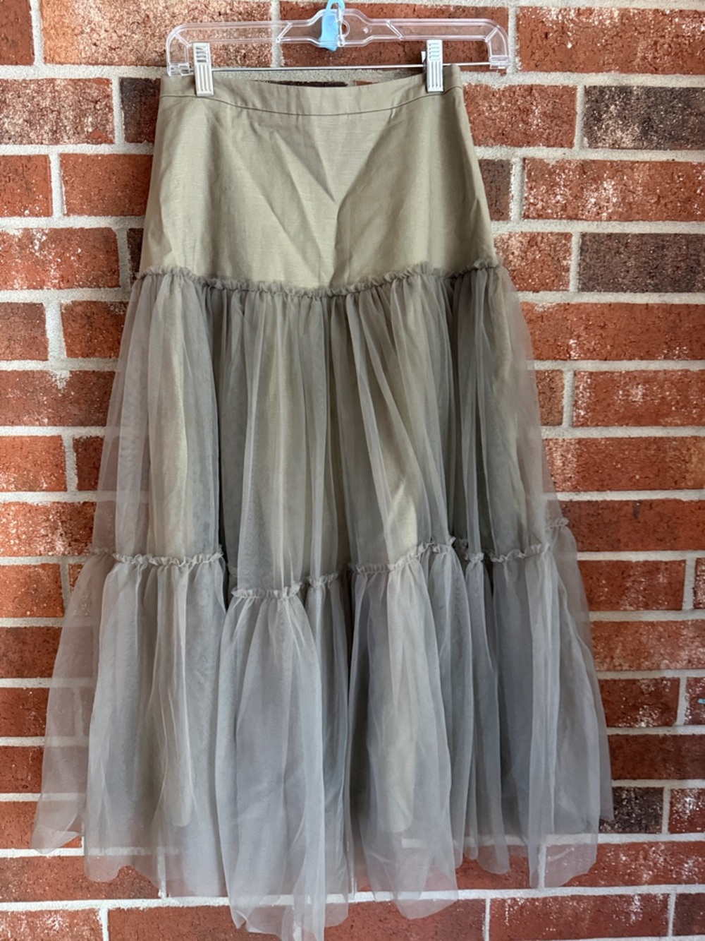 Mare Mare Anthropologie Tiered Tulle Skirt brown size XS